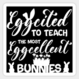 Eggcited to teach -Funny Humor Teacher Easter2023 Magnet